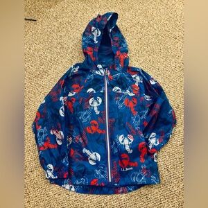 L.L. Bean adorable Kids' Rain Jacket with Lobster, size 8